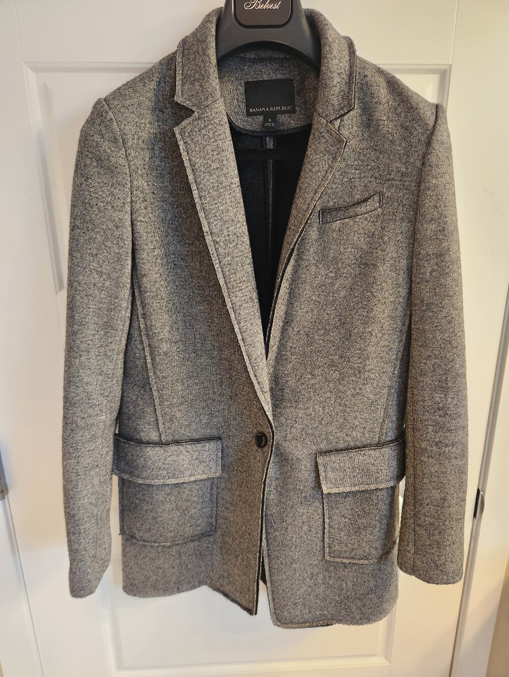 Banana Republic Gray Wool-Blend Women's Pea Coat -